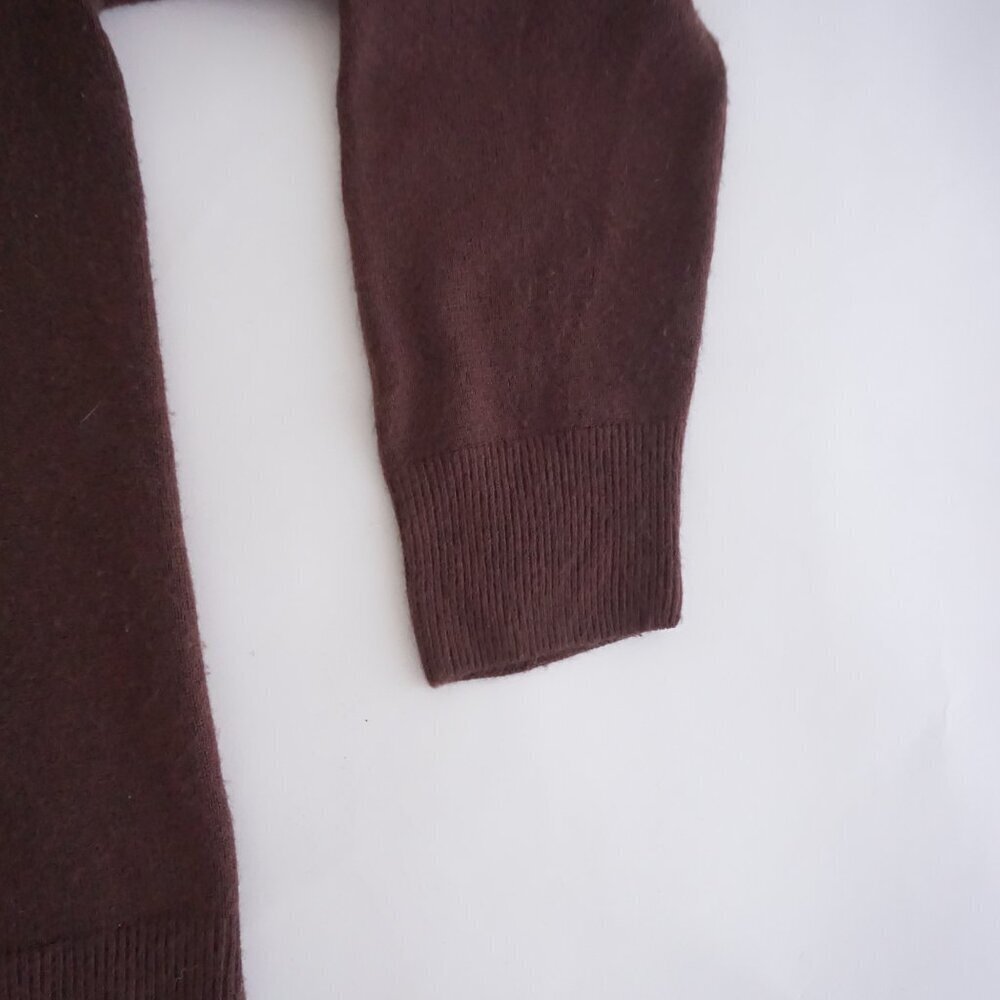VTG Sag Harbor Brown Floral Embroidered Sequin Ribbon Button Knit Cardigan L - Picture 12 of 12